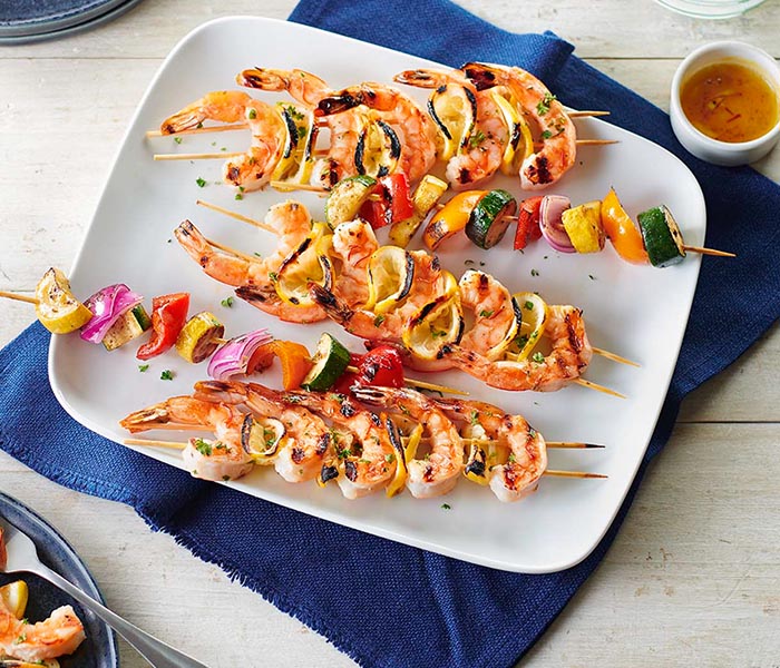 Shrimp Skewers with Garlic Saffron Butter