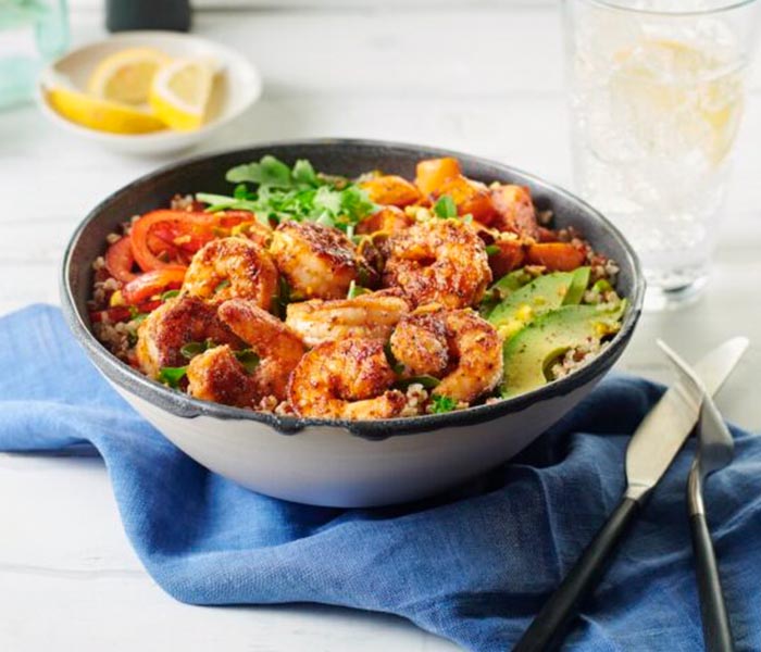 Blackened Shrimp and Quinoa Power Bowl